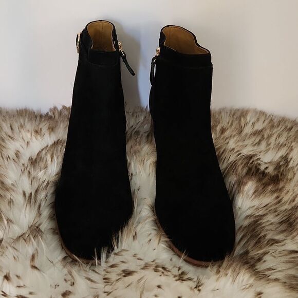 Tory Burch Sofia 65MM Suede Black Ankle Booties #50895 Women's Size 11 - Picture 7 of 10